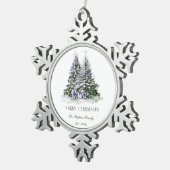 クリスマスツリースノーフレークフレームオーナメント スノーフレークピューターオーナメント (右)