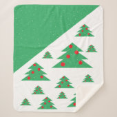 クリスマスツリースノーフレークレッドグリーンクリスマス シェルパブランケット (正面)