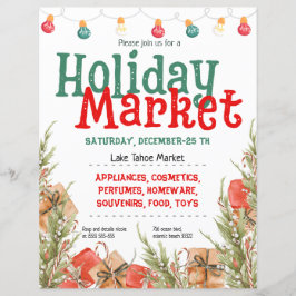 クリスマスツリースノーホリデーマーケット招待状