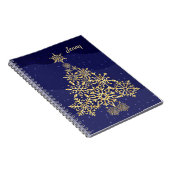 クリスマスツリースパイラルフォトブルーノートブック ノートブック (右側)