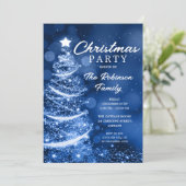 クリスマスツリースパークルブルークリスマスパーティー 招待状 (スタンド正面)