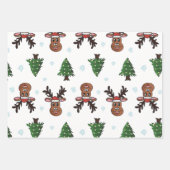 クリスマスツリーズウィンターインディアサンタ雪 ラッピングペーパーシート (正面3)