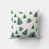 クリスマスツリーズウォーターカラーアートラッピング紙 クッション (裏面)