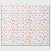 クリスマスツリーズキャンドルプレゼントピンクのクリスマス ラッピングペーパー (フラット)