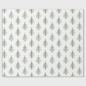 クリスマスツリーズキュートレトロレッドグリーン ラッピングペーパー (フラット)