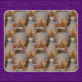 クリスマスツリーズクアインヴィレッジスノーグローブパターン マウスパッド