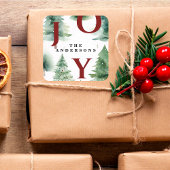 クリスマスツリーズグリーナリーホリデージョイ スクエアシール