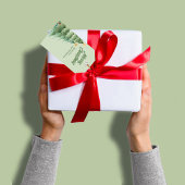 クリスマスツリーズグリーンウォーターカスタムカラー ギフトタグ