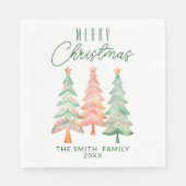 クリスマスツリーズグリーンパーティー スタンダードランチョンナプキン (正面)
