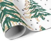 クリスマスツリーズグリーンホリデーラッピング紙 ラッピングペーパー (ロールコーナー)