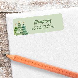 クリスマスツリーズグリーン差出人住所 ラベル