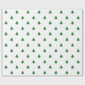 クリスマスツリーズグリーン白パタシンプルーンモダン ラッピングペーパー (フラット)
