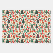 クリスマスツリーズサンタ雪だるまトナカイ応援 ラッピングペーパーシート (正面3)