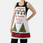 クリスマスツリーズシェフホリディ感謝カスタム エプロン (インサイチュ)