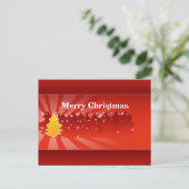 クリスマスツリーズシェードの赤ポストカード シーズンポストカード (スタンド正面)