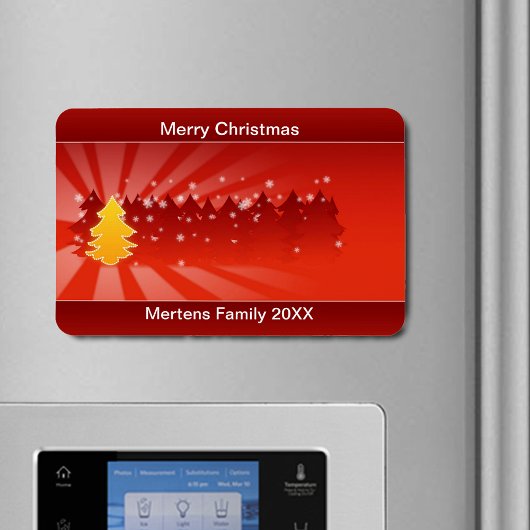 クリスマスツリーズシェードイエローレッドホリデーフレキシブル マグネット