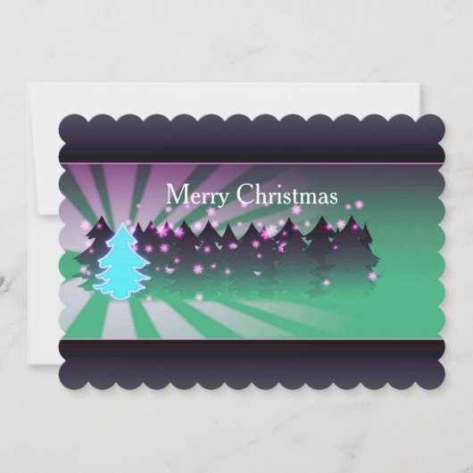 クリスマスツリーズシェードオブグリーンフラットカード シーズンカード (正面)