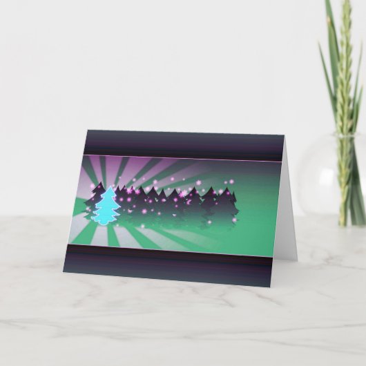 クリスマスツリーズシェードオブグリーンホリデーカード シーズンカード (正面)