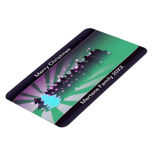 クリスマスツリーズシェードオブグリーンホリデーフレキシブル マグネット (左側)