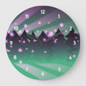 クリスマスツリーズシェード・オブ・グリーン ラージ壁時計 (正面)