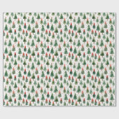 クリスマスツリーズスターレッドグリーン金ゴールドクリスマス ラッピングペーパー (フラット)