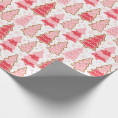 クリスマスツリーズスノーフレーク水玉模様クリスマス ラッピングペーパー (角)
