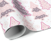 クリスマスツリーズスノーフレーク水玉模様クリスマス ラッピングペーパー (ロールコーナー)