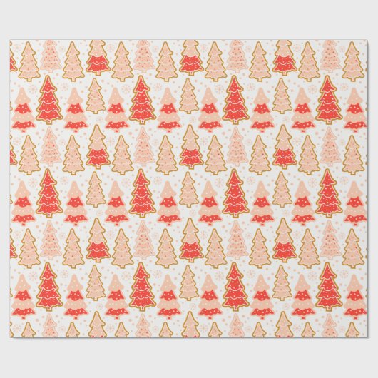クリスマスツリーズスノーフレーク水玉模様クリスマス ラッピングペーパー (フラット)