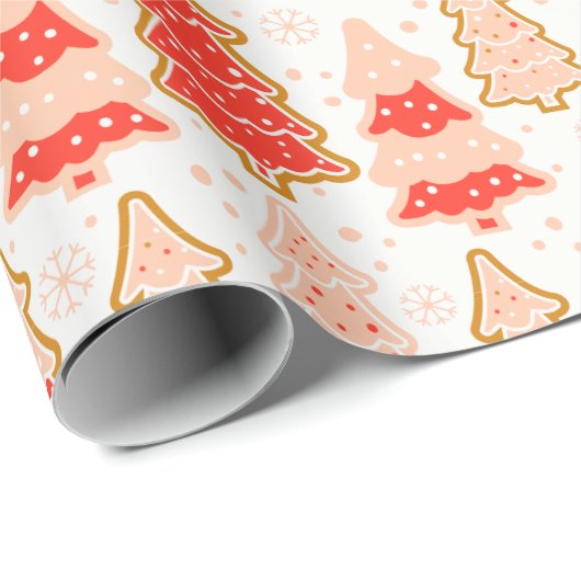 クリスマスツリーズスノーフレーク水玉模様クリスマス ラッピングペーパー (ロールコーナー)