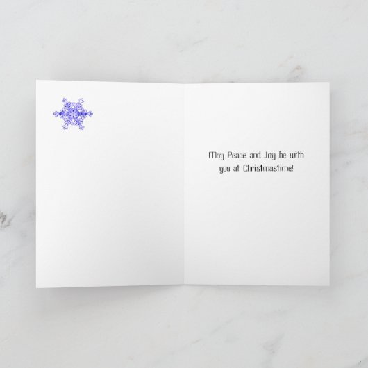 クリスマスツリーズスノーフレーク破れた紙レースカード シーズンカード (内部)