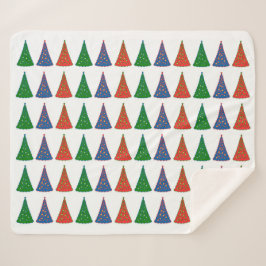 クリスマスツリーズトリカラー シェルパブランケット