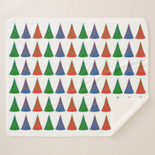 クリスマスツリーズトリカラー シェルパブランケット