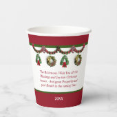 クリスマスツリーズハッピーホリデーズリースパーソナライズ 紙コップ (裏面)