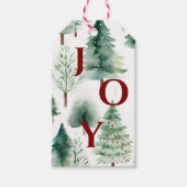 クリスマスツリーズパターングリーンレッドホリデーギフトラベル ギフトタグ (正面)