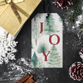 クリスマスツリーズパターングリーンレッドホリデーギフトラベル ギフトタグ