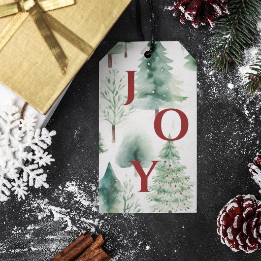 クリスマスツリーズパターングリーンレッドホリデーギフトラベル ギフトタグ