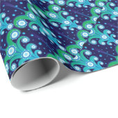 クリスマスツリーズパターンホリデーラッピング紙 ラッピングペーパー (ロールコーナー)