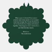 クリスマスツリーズパターン写真赤い喜び オーナメントカード (裏面)