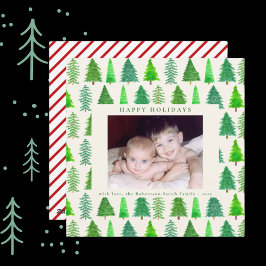 クリスマスツリーズパーソナライズされたフォトホリデーカード シーズンカード