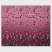 クリスマスツリーズピンクブルガンディスターズビーツバラ ラッピングペーパー (フラット)