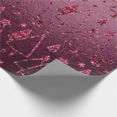 クリスマスツリーズピンクブルガンディスターズビーツバラ ラッピングペーパー (角)