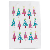 クリスマスツリーズピンクブルー抱き枕 ミディアムペーパーバッグ (正面)
