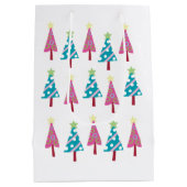 クリスマスツリーズピンクブルー抱き枕 ミディアムペーパーバッグ (裏面)