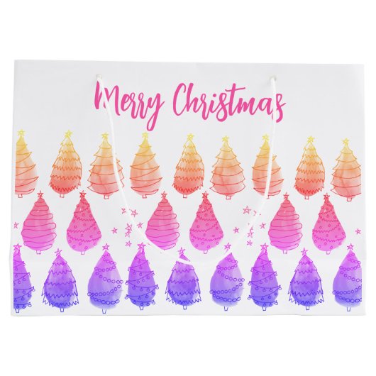 クリスマスツリーズピンク ラージペーパーバッグ (裏面)