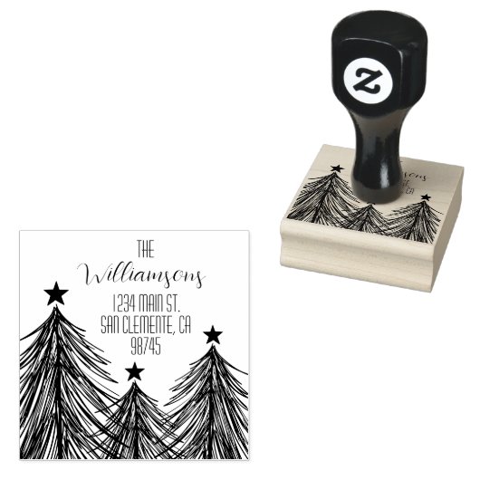 クリスマスツリーズファミリー差出人住所 ラバースタンプ (押印)