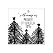 クリスマスツリーズファミリー差出人住所 ラバースタンプ (インプリント)