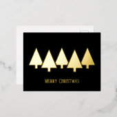 クリスマスツリーズブラックフォイルホリデーポストカード 箔シーズンポストカード (正面/裏面)