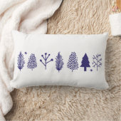 クリスマスツリーズブルーレトロ装飾用クッション ランバークッション (ブランケット)
