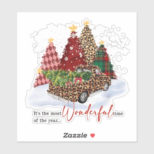 クリスマスツリーズホリデーシーズンレトロ シール (シート)