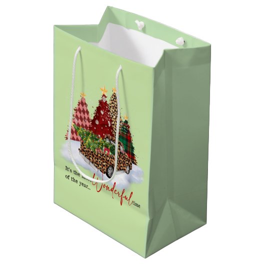 クリスマスツリーズホリデーシーズン ミディアムペーパーバッグ (正面アングル)